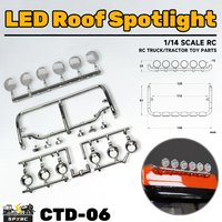 LED Roof Spotlight Front Lights CTD-06 Upgrade For 1/14 Tamiya RC Scaniaa 770S MANN Benzz Actros Trailer Tipper Crawl Car Parts