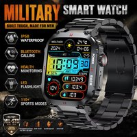 2026 Neue Outdoor-Sport-Smartwatch LED-Armbandleuchte Schlafüberwachung Hochauflösender Farbbildschirm Bluetooth-Anruf Smartwatch für Herren
