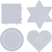 4pcs 2.6/5mm Practical PE Clear Square Melting Bead Pegboards Board Circle Puzzles Beads Template For DIY Fuse Bead