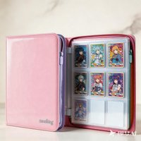 Zippered 9-Pocket Card Binder | Pink Glossy PU Leather Album for Pokémon, Yu-Gi-Oh TCG Cards Storage Game Cards Collection image 4