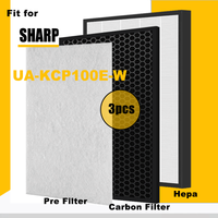 UZ-KCP1HF UZ-KCP1DF Replacement HEPA and Activated Carbon Filter for Sharp UA-KCP100E-W Air Purifier