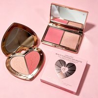 Luxury CT Two Color Heart Shape Powder Blusher Unique Design Peach Pink Lasting Natural Easy To Apply Rouge Makeup Cosmetics