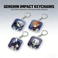 Game Genshin Impact Acrylic Keychain Fatui Dottore Arlecchino Pantalone Tartaglia Key Chain Acrylic Keyring Pendants
