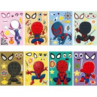 8/16Sheets Spiderman and His Amazing Friends Stickers DIY Ryder Chase Assemble Jigsaw Kids Toy Children Boys Game Party Gift