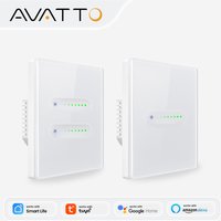 AVATTO WiFi Smart Dimmer Switch,1/2 Gang EU Dimmer Light Switch Touch Panel Percentage Adjustment Support Tuya Alexa Google Home