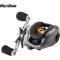 Huidiao All-round Baitcasting Reel with Drag Clicker 7.1:1 Ultralight 15-Levels Magnetic Brake System 130mm Double Handle