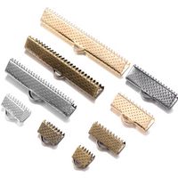 10-50pcs Crimp Beads Cove Clasps Cord End Caps String Ribbon Leather Clip Foldover Connectors Supplies For DIY Jewelry Findings