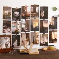 30pcs/pack lifestyle-themed decorative cards, various patterns, for home walls and photo frames (includes stickers)