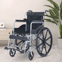 Foldable Lightweight Wheelchair Portable Soft Seat Manual Mobility Chair for Elderly and Disabled Double Brake Quick Folding