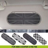 For Mini Cooper S F65 F66 2024 2025 Car Sun Visor 3D Leather Sticker Makeup Mirror Back Decals Stickers Decoration Accessories