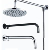 38/48cm Shower Head Extension Arm Wall Mounted Stainless Steel Rainfall Extend Pipe Tube Shower Holder Base Bathroom Accessories