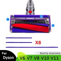 Soft Plush Strips Part For Dyson V6 V7 V8 V10 V11 Vacuum Cleaner Accessories Replacement Wear Resistant Stripes Soft Roller Head