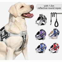 Reflective Service Dog Harness for Large Dogs, Adjustable No-Pull Vest with Handle, Multiple Colors