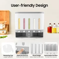 Cereal Dispenser Grain Storage Container Rice Bucket Kitchen Pantry Organizer with Lid Airtight for Flour Sugar Pasta