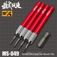 MSWZ MS-049 Ultra-Narrow File Model Hobby File for Gundam Military Model Detail Polishing Aluminum Handle with Protective Cap