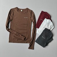 Yoga Clothes for Women Slim Sports Tops Gym Long Sleeved Running Pilates Stretch Training Quick-drying T-shirts Fitness Clothes