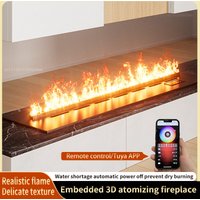 Dimmable Flame 3D Mist Fireplace Smart APP Remote for Living Room Bedroom Atmosphere Heating Decor