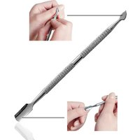 Professional Stainless Steel Dual-Ended Cuticle Pusher - Nail & Dead Skin Remover for Manicure and Pedicure - Essential Nail Art