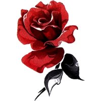 Red Rose Flower Waterproof Temporary Tattoo Sticker Fake Tattoos Beauty The Flash Tattoos Henna Women's Tattoos