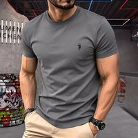 2026 Summer Men's 100% Pure Cotton Round Neck T-Shirt Pony Embroidery High Quality Short Sleeve Casual Sports Fashion Tops image 4