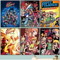 Anime Scott Pilgrim Poster DIY Vintage Movie Poster Wall Art Painting Study Stickers Small Szie Wall Painting