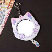 Cute Cat Ear Badge Holder Case for Ita Bag Decoration, Anime Keychain Pendant Pin Badge Protector Collection Display Badge Cover