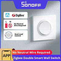 SONOFF Orb-ZBW2L Zigbee 2-Gang Smart Wall Switch MINI-ZB2GS-L-E No Neutral Wire 12A Total Load Dual-Channel Overload Protection