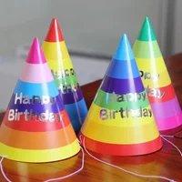 10Pcs Caps Rainbow Birthday Hat Celebration Party Prop Lovely Hats Conical Decorative Cute Headwear Child