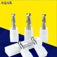 HRC55 Wolframstahl-Fräser mit 2 Schneidkanten für Aluminium, Flachklingen-Legierung, CNC, gerader Schaft, Aluminium-Spezialnutfräser