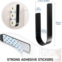 3-in-1 Wall-Mounted Toilet Paper Holder with Towel Rack & Hooks -Metal, for Bathroom, Kitchen, Living Room, Bedroom