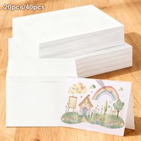 20/40pcs Watercolor Paper Greeting Cards - A Set That Includes Watercolor Paper and Envelopes:High-Quality 300G Watercolor Paper