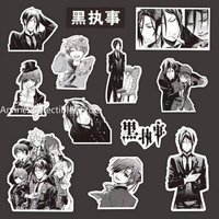 60PCS Anime Black Butler Baldroy Finnian Stickers For Laptop Guitar Cute Cartoon Stickers Decorate the DIY Wall Tabletop