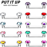 F136 Titanium Alloy Embedded Clavicle Pin Double-headed Zirconium Oxide Right-Angle Skin Implant Pin Body Piercing Jewellery
