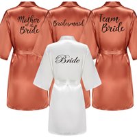 Satin Silk Robes Plus Size Wedding Bathrobe Bride Bridesmaid Mother Maid of Honor Gown Women Clothing Sleepwear Caramel