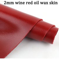 2mm wine red oil wax leather, stiff handmade DIY top layer, genuine leather, leather material, hand account book, wallet, table