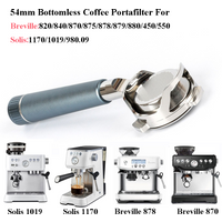 54mm Bottomless Coffee Portafilter For Breville 870/875/878/880 Naked Coffee Handle With Basket For Solis 1170/1019 Barista Tool
