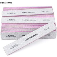 50Pcs/lot Grey Straight Nail Files100/180 Professional Rectangle Design Buffer Emery Board Files For Manicure Nail Accessories