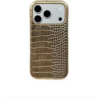 Luxury Retro Crocodile Skin Texture Five Color Imitation Leather Half-Wrapped Cover Case For iPhone 17 16 15 14 13 Pro Max