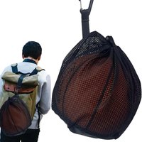 Lightweight Portable Drawstring Backpack Hang Mesh Bag Football Basketball Storage Bag Sports Travel Toy Swim Hiking Small Bag
