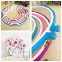 2026 5PCS/lot Plastic Embroidery and Cross Stitch Hoop Set Embroidery Hoop Ring Frame Adjustable Sewing Tools