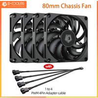 1-10 sztuk ID-COOLING NO-8010-PWM 80mm ultracienki wentylator sterowany temperaturą wentylator obudowy komputera PWM 10mm grube wentylatory obudowy komputera