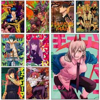 ANIME C-Chainsaw Man Poster High-definition Art Sticker Self Adhesive Waterproof Home Decoration