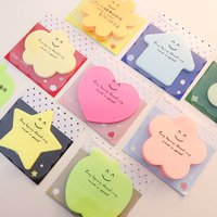 30sheets Shape Fluorescent Note Stickers, Cartoon Notice Stickers, Note Paper, N-time Stickers, Convenient Note Memo Pad Gift