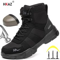 Bottes de sécurité de travail indestructibles pour hommes, bottes militaires d'extérieur, chaussures industrielles Anti-écrasement et Anti-perforation, bottes du désert
