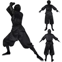 BRM Samurai Costume Halloween Costume Japanese Men's Black Ninja Cosplay Costume