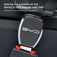 1Pc Leather Metal Car Seat Belt Extender Buckle for BYD ATTO 3 Shark 6 Han Tang Song Plus Auto Interior Accessories