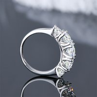 IOGOU 18k Gold Plated D3.6CT 5 Moissanite Stone Rings for Women S925 Sterling Silver Sparkling Diamond Wedding Band Fine Jewelry