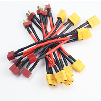 2pcs /7pcs T Deans To XT60 Female/Male Plug Adapter Connectors 14AWG 10cm Connect Cable for RC Lipo Battery Charger Parts DIY