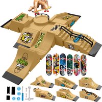 Finger Skateboarding Toy Mini Slope Railing Set Finger Skateboarding Sports Training Park Model Children Adult Fingerboard Game