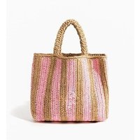 Handcrafted Straw Basket Tote Hollow out Beach Bag Fashionable Handwoven Letter Embroidery Soft British Style Leisure Purse